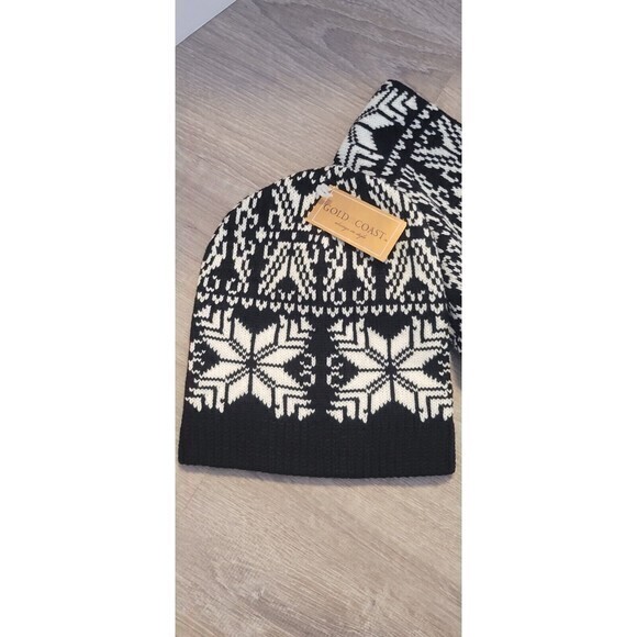 NWT Gold Coast Black and‎ White Scarf and Matching Hat - Picture 4 of 12